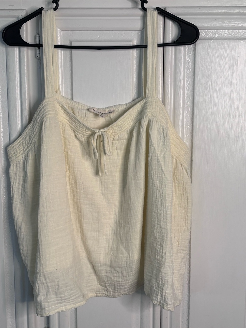 Lucky Brand Butter Yellow Tie-Front Cotton Camisole XXL